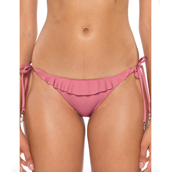 Soluna Tie Side Hipster Swim Bikini Bottom Mulberry Pink Large NWT - Picture 1 of 4